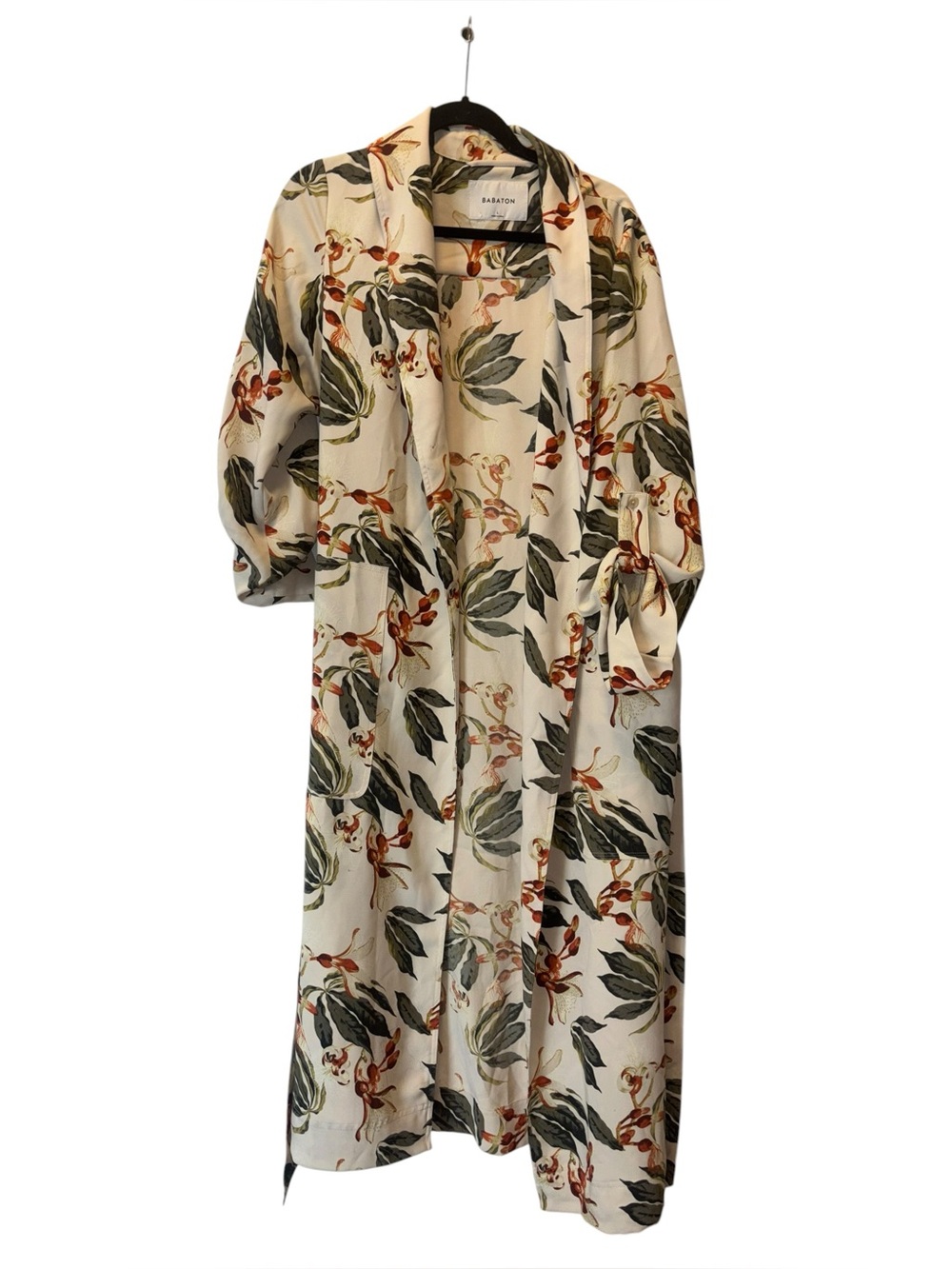 Babaton X Aritzia Kahlo Longline Duster Robe Trench Coat Jacket: Tropical Floral - Picture 5 of 14